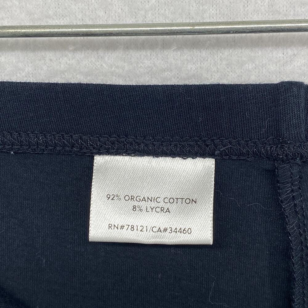 EILEEN FISHER Leggings L Organic Cotton Stretch Jersey Cropped Pull On Black USA - Picture 7 of 11